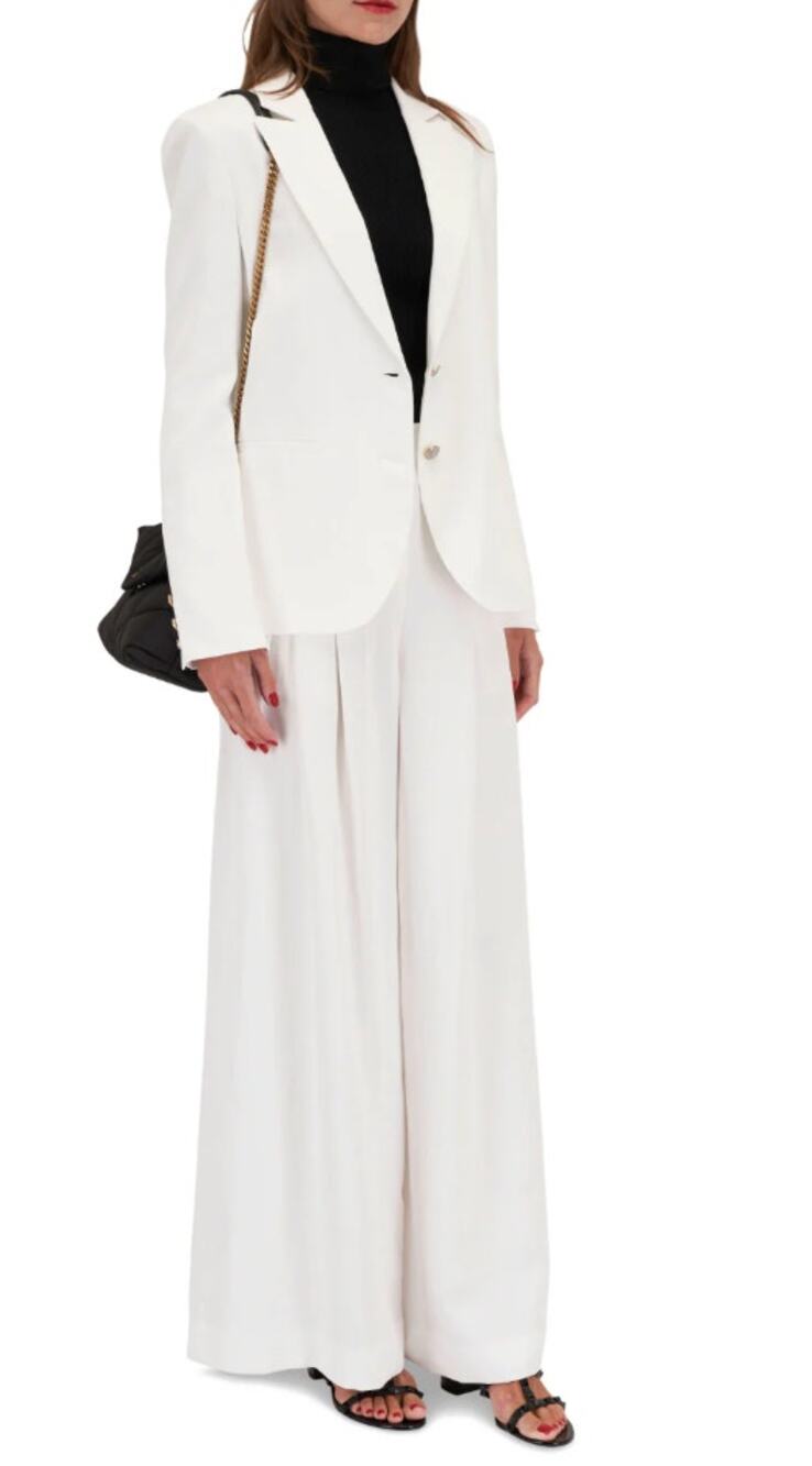 TWP Boyfriend Blazer with Zipper in White size S small